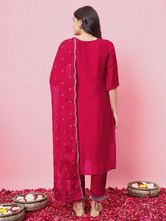 Picture of Resplendent Silk Blend Pink Readymade Salwar Suits