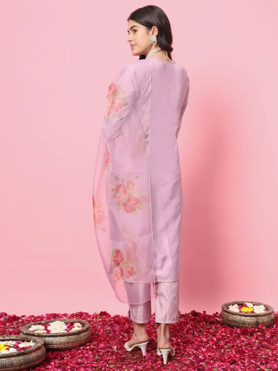 Picture of Resplendent Silk  Blend Thistle Readymade Salwar Suits