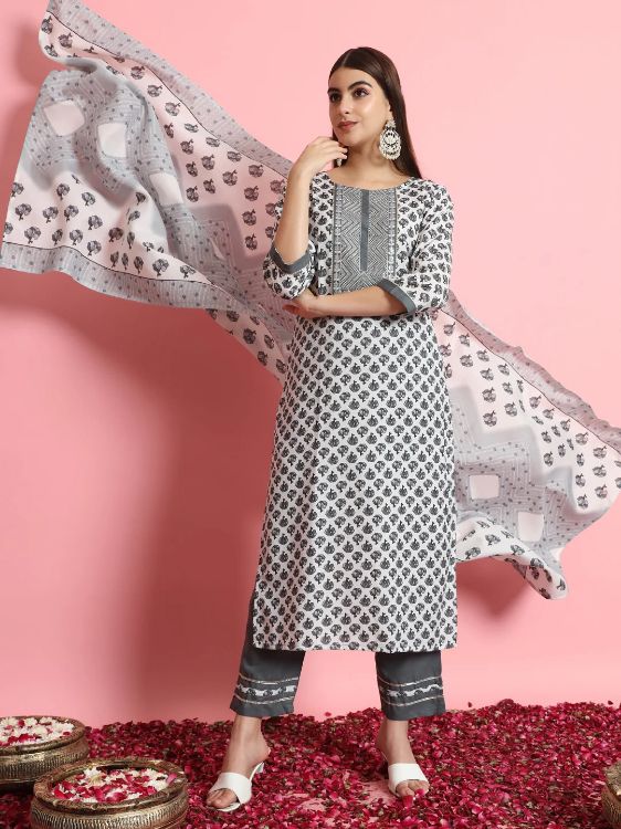 Picture of Admirable Cotton White Readymade Salwar Suits