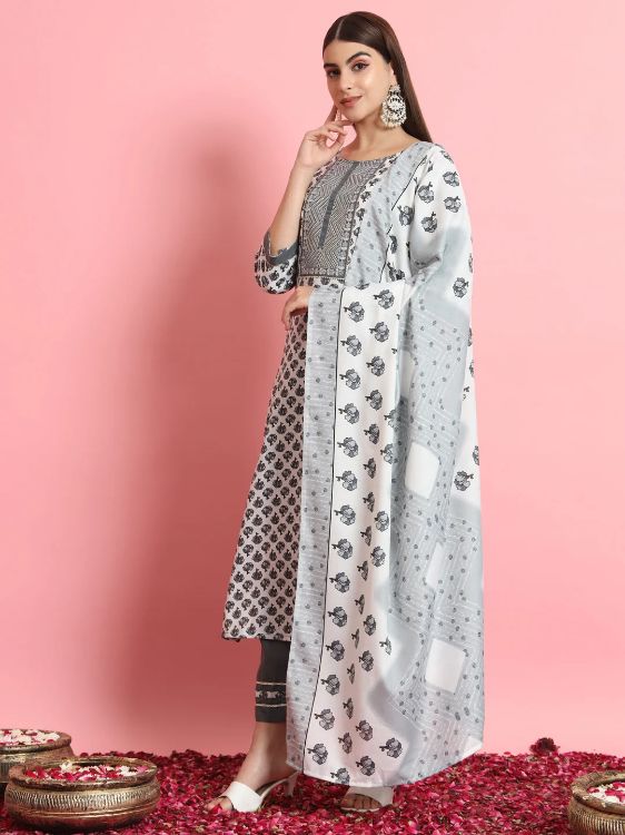 Picture of Admirable Cotton White Readymade Salwar Suits