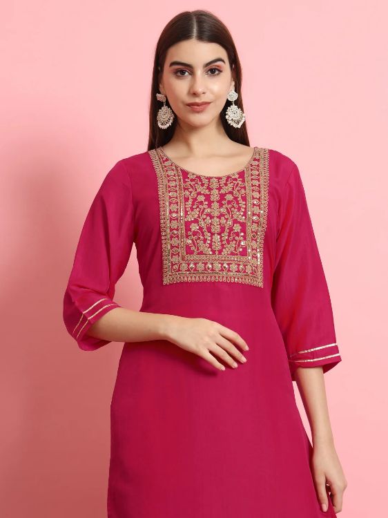 Picture of Taking Cotton Silk Pink Readymade Salwar Suits