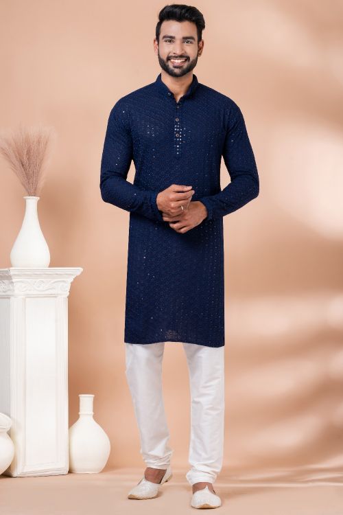 Picture of Special-Sequins Premium Designer Readymade Men's Kurta Pajama