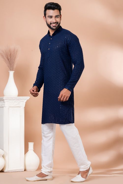 Picture of Special-Sequins Premium Designer Readymade Men's Kurta Pajama
