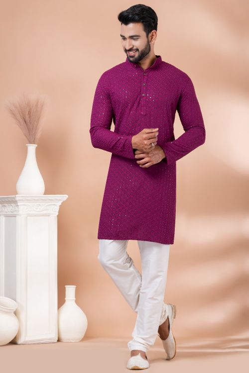 Picture of Special-Sequins Premium Designer Readymade Men's Kurta Pajama