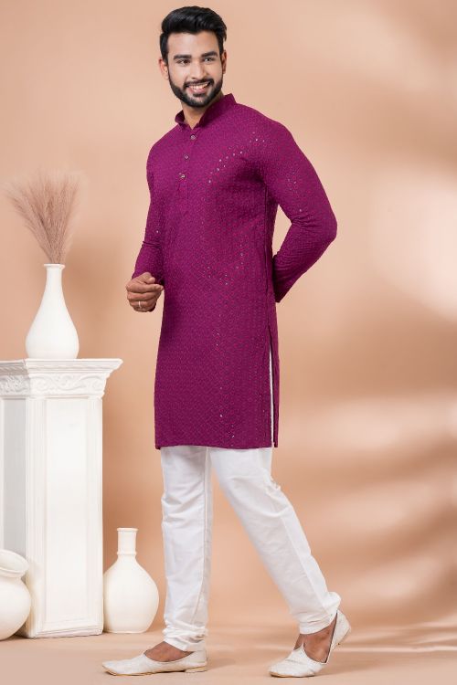 Picture of Special-Sequins Premium Designer Readymade Men's Kurta Pajama