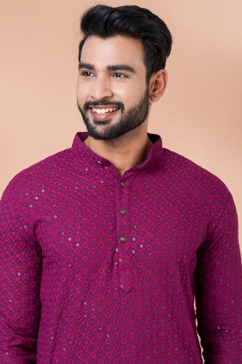 Picture of Special-Sequins Premium Designer Readymade Men's Kurta Pajama