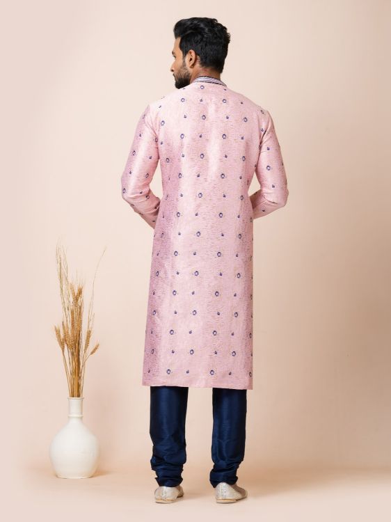 Picture of Beauteous Jacquard Silk Pink Kurta Pajama