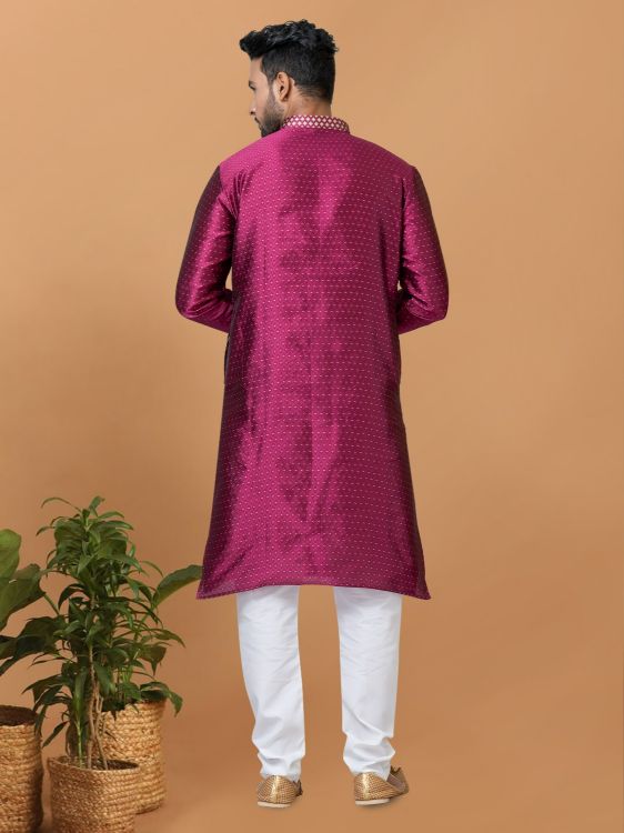 Picture of Radiant Silk Dark Magenta Kurta Pajama