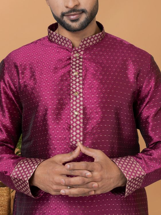 Picture of Radiant Silk Dark Magenta Kurta Pajama