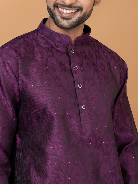 Picture of Lovely Silk Purple Kurta Pajama