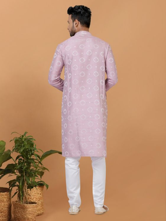 Picture of Superb Silk Lavender Kurta Pajama