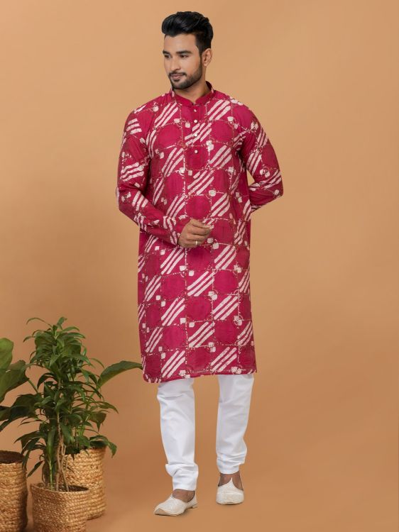 Picture of Cotton & Silk & Ps Viscose Multi Kurta Pajama