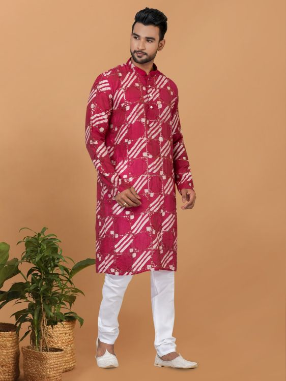 Picture of Cotton & Silk & Ps Viscose Multi Kurta Pajama