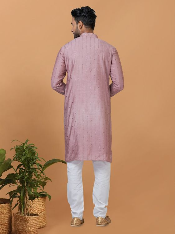 Picture of Shapely Viscose Cotton Mauve Pink Kurta Pajama