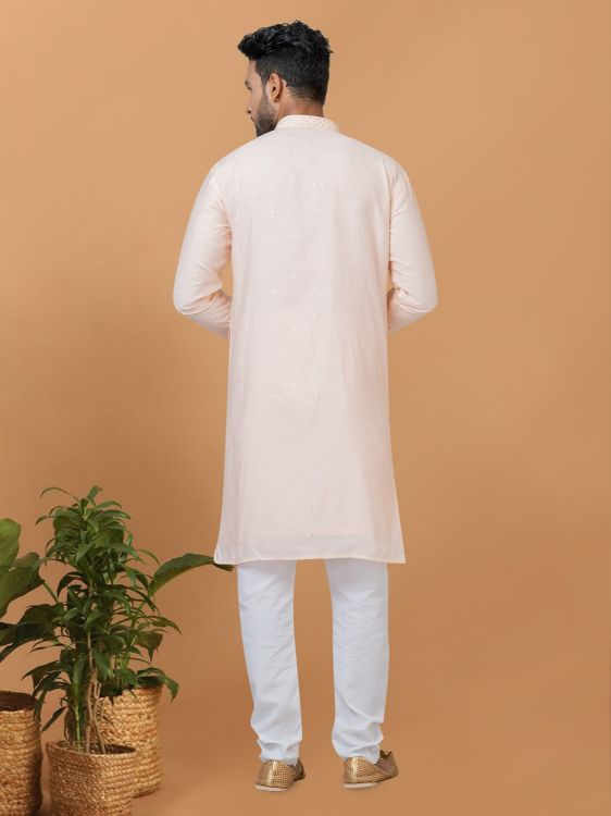 Picture of Admirable Viscose Cotton Light Pink Kurta Pajama