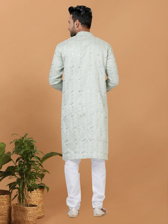 Picture of Designer Party Wear Poly Cotton Kurta Pajama