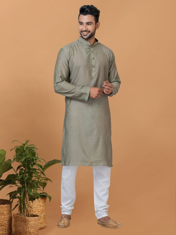 Picture of Designer Function Wear Viscose Cotton Kurta Pajama