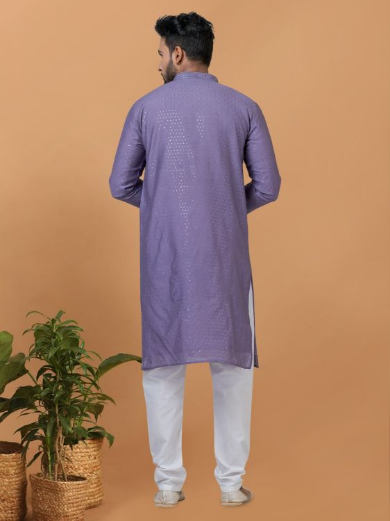 Picture of Pleasing Viscose Cotton Purple Kurta Pajama