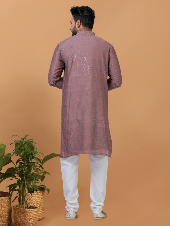 Picture of Shapely Viscose Cotton Pink Kurta Pajama