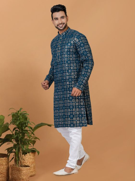 Picture of Magnificent Georgette Blue Kurta Pajama