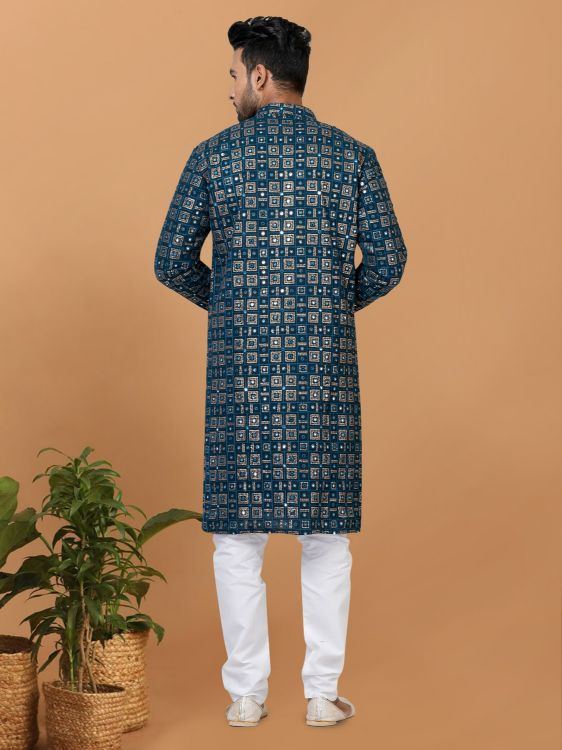 Picture of Magnificent Georgette Blue Kurta Pajama