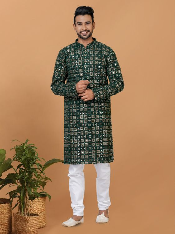 Picture of Ravishing Georgette Green Kurta Pajama