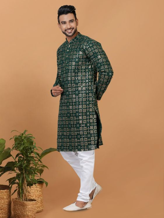Picture of Ravishing Georgette Green Kurta Pajama
