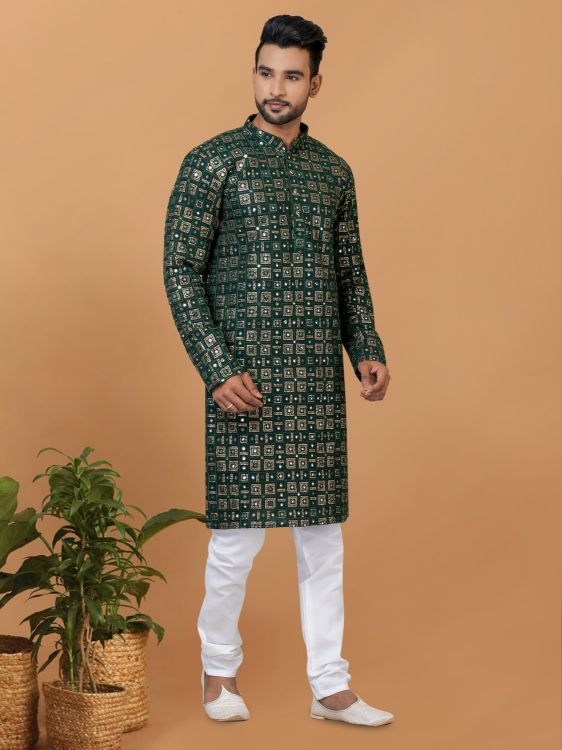 Picture of Ravishing Georgette Green Kurta Pajama