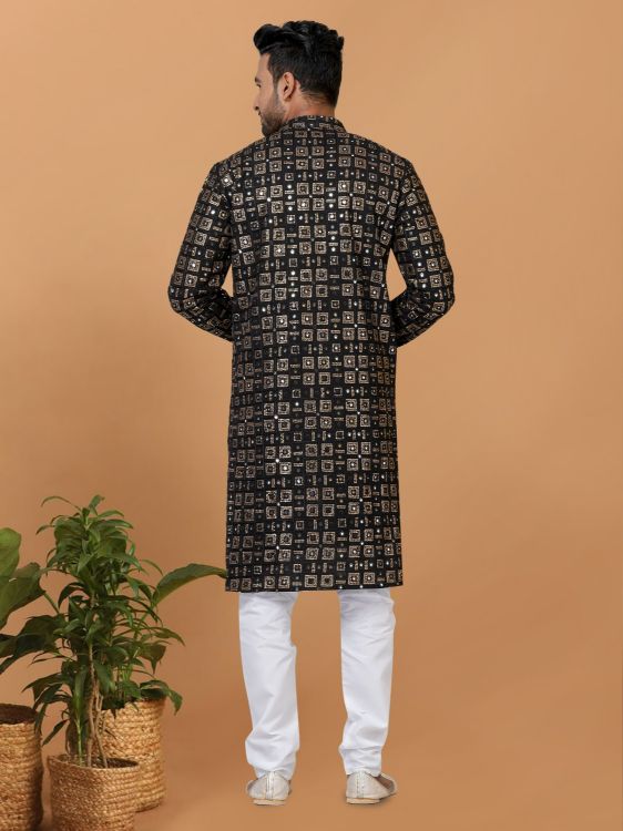Picture of Magnificent Georgette Black Kurta Pajama