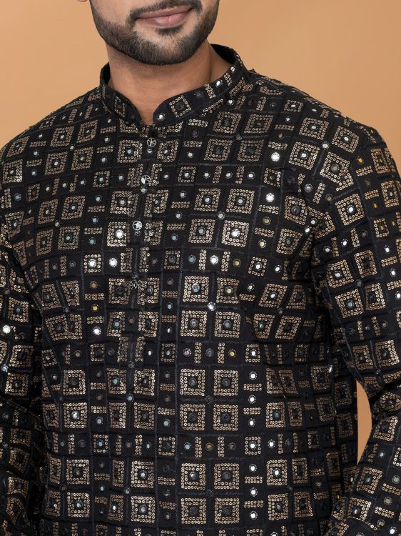 Picture of Magnificent Georgette Black Kurta Pajama