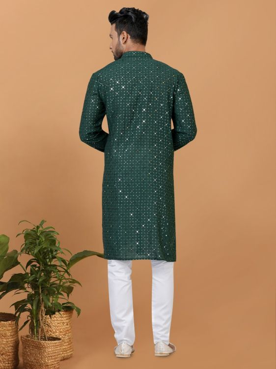 Picture of Gorgeous Viscose Cotton Green Kurta Pajama
