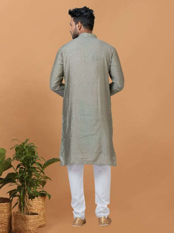 Picture of Statuesque Viscose Cotton Dark sea Green Kurta Pajama