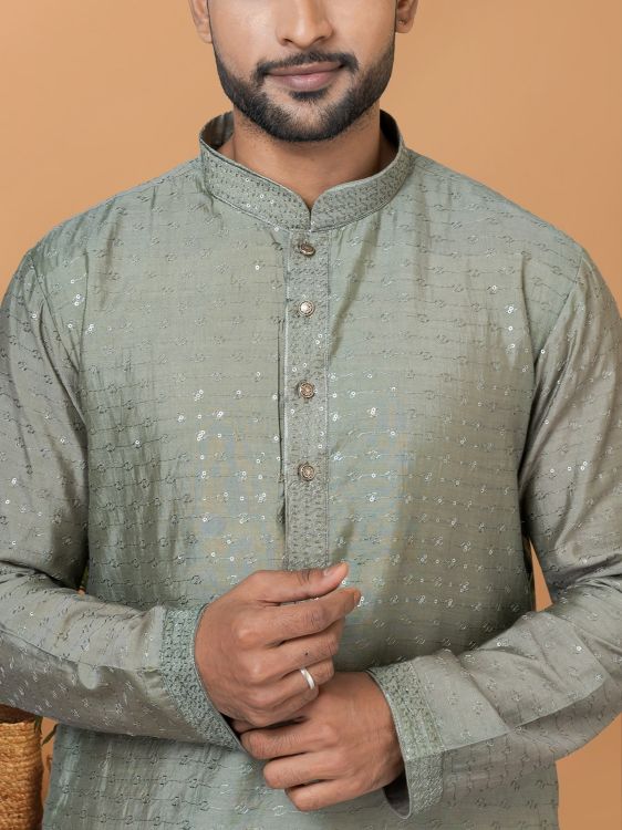 Picture of Statuesque Viscose Cotton Dark sea Green Kurta Pajama