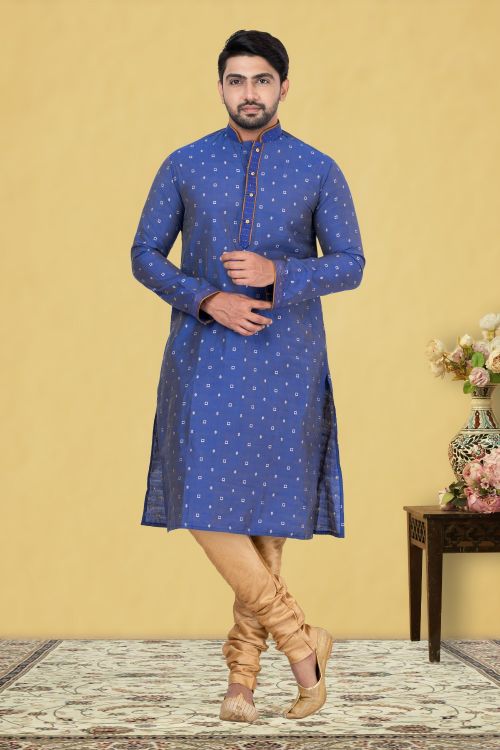 Picture of Wonderful Cotton Blue Kurta Pajama