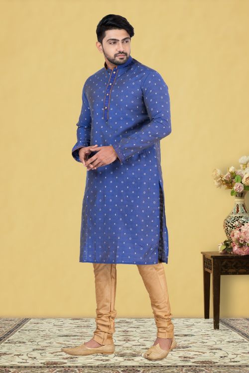 Picture of Wonderful Cotton Blue Kurta Pajama