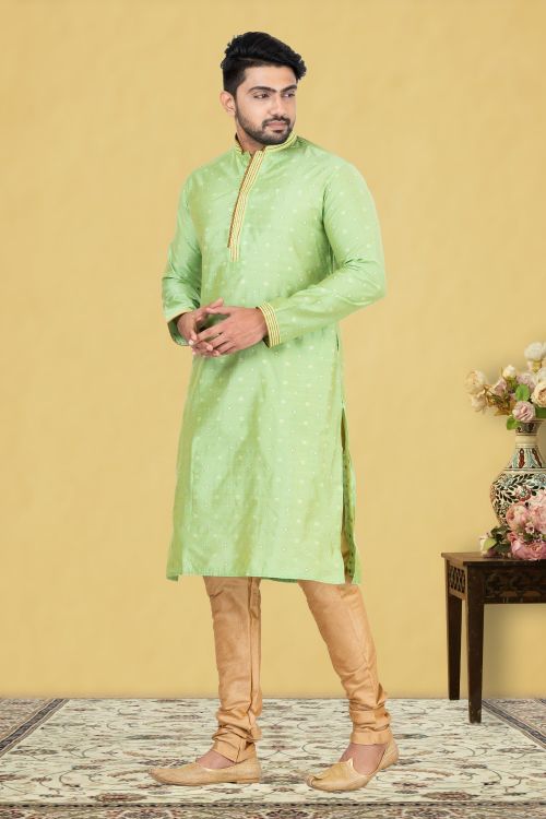 Picture of Ideal Cotton Dark Sea Green Kurta Pajama
