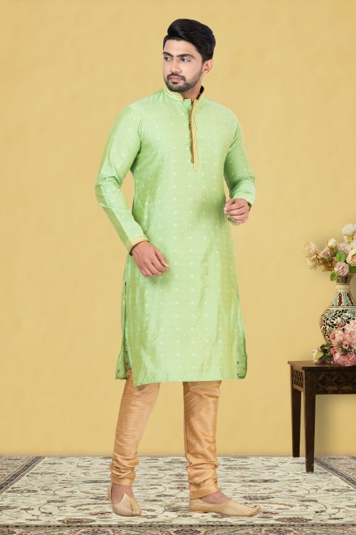 Picture of Ideal Cotton Dark Sea Green Kurta Pajama