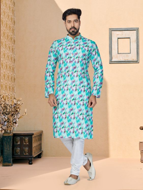 Picture of Charming Cotton White Kurta Pajama