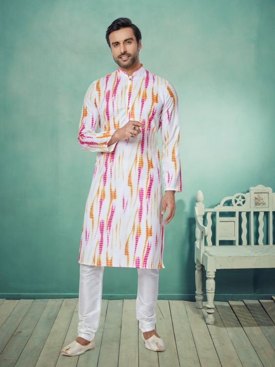 Picture of Splendid Cotton White Kurta Pajama