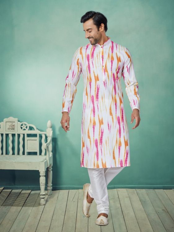 Picture of Splendid Cotton White Kurta Pajama