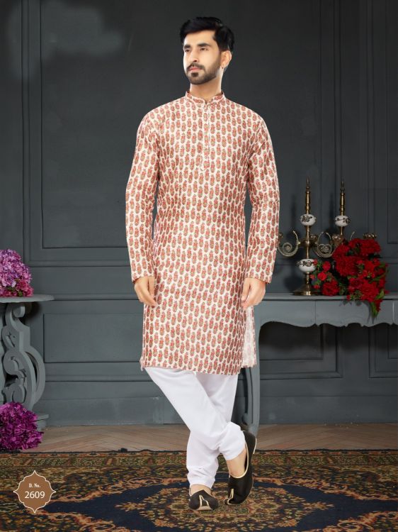 Picture of Wonderful Silk White Kurta Pajama