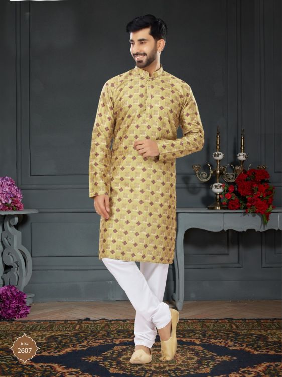 Picture of Fine Silk Multi Kurta Pajama
