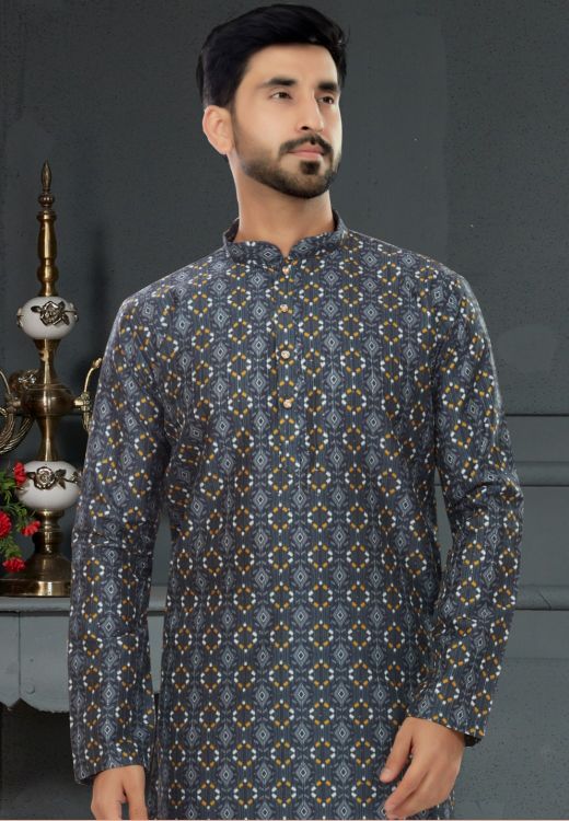 Picture of Sightly Silk Black Kurta Pajama