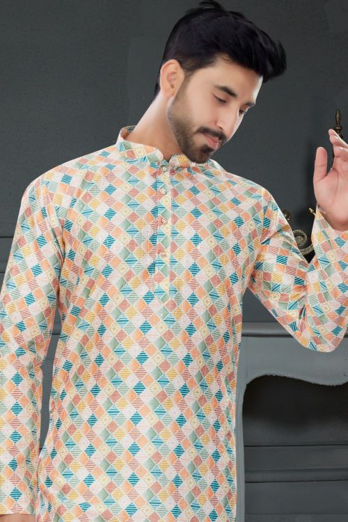 Picture of Radiant Silk Multi Kurta Pajama