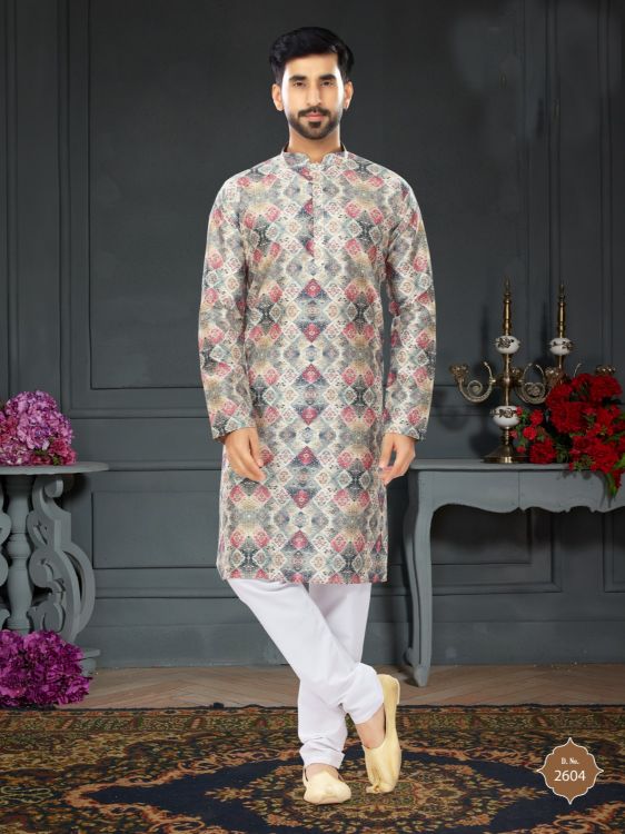 Picture of Nice Silk Multi Kurta Pajama