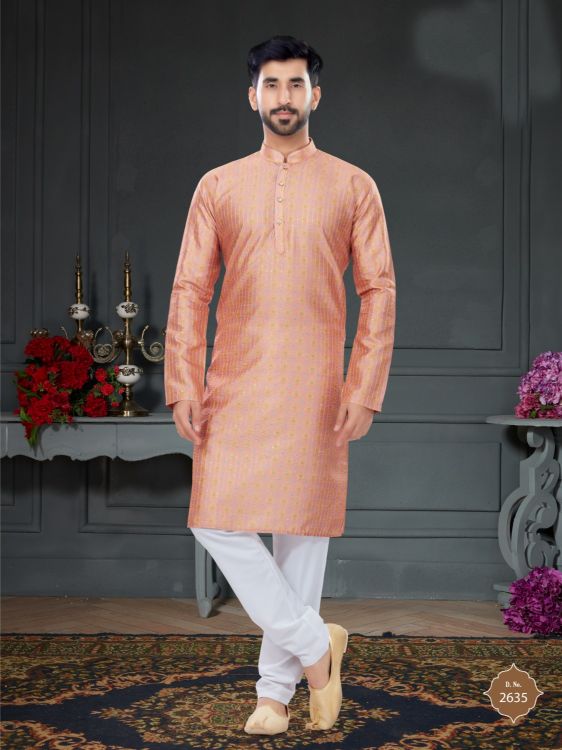 Picture of Sublime Silk Peach Puff Kurta Pajama