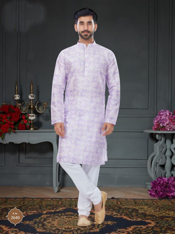 Picture of Beauteous Silk Lavender Blush Kurta Pajama