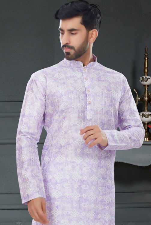 Picture of Beauteous Silk Lavender Blush Kurta Pajama