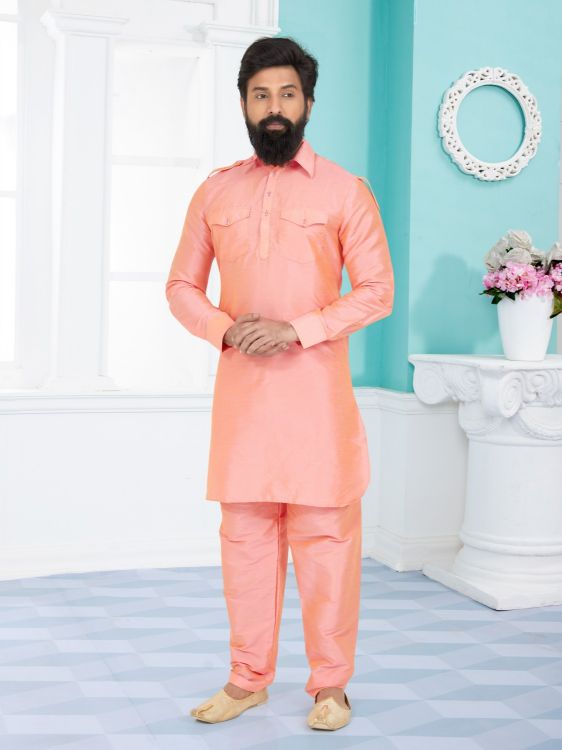 Picture of Admirable Banarasi Dhupion Silk Pink Kurta Pajama