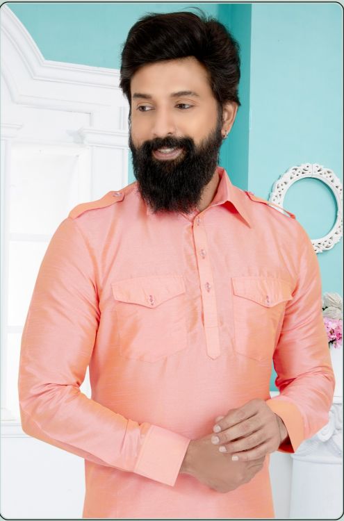 Picture of Admirable Banarasi Dhupion Silk Pink Kurta Pajama